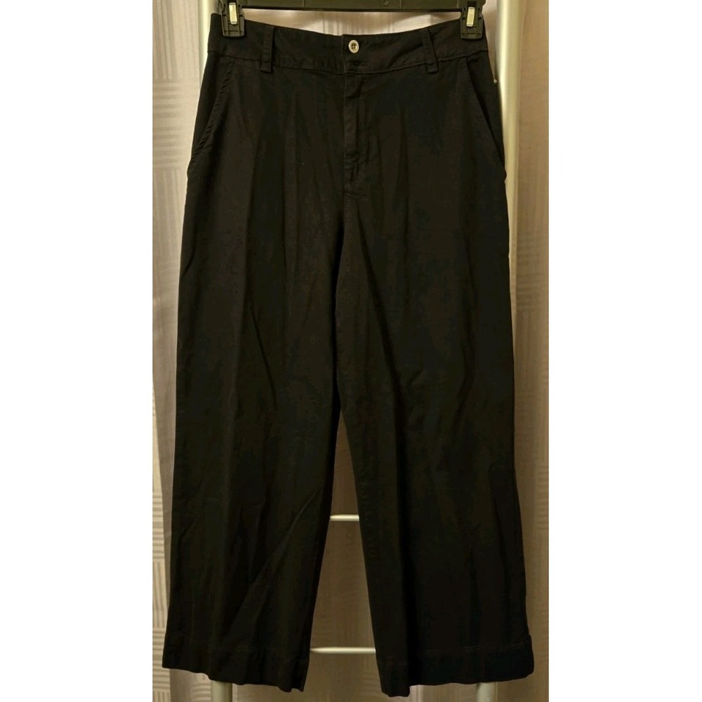 Bella Dahl Women Cropped Black‎ Chinos Size 27 Wide Leg Office Casual